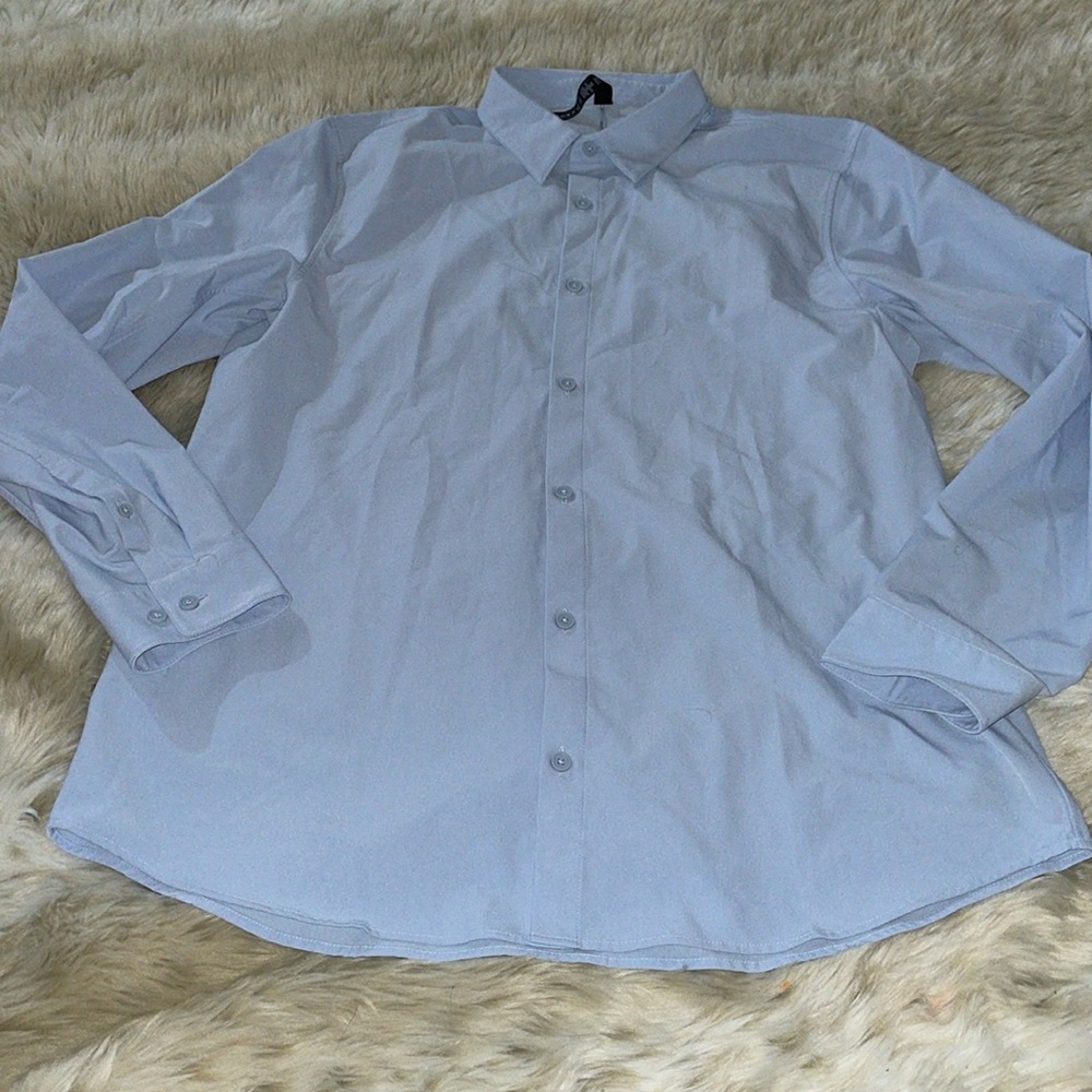 Lululemon men’s baby blue button down dress shirt large